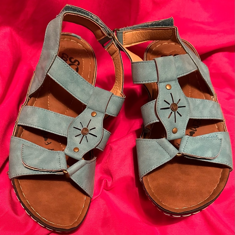 Soft Comfort Memory Foam Turquoise Sandals